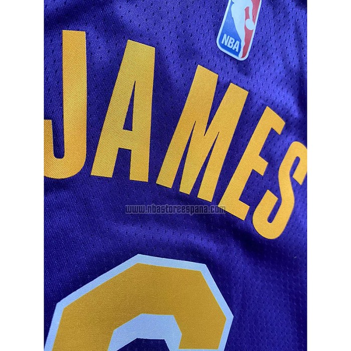 Camiseta Nino Los Angeles Lakers LeBron James NO 6 Statement Violeta